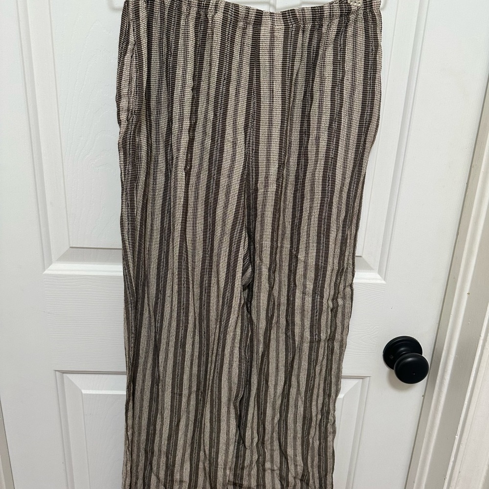 0122‎ COMPAGNIE INTERNATIONALE EXPRESS knit striped pants women’s size medium - Picture 7 of 7